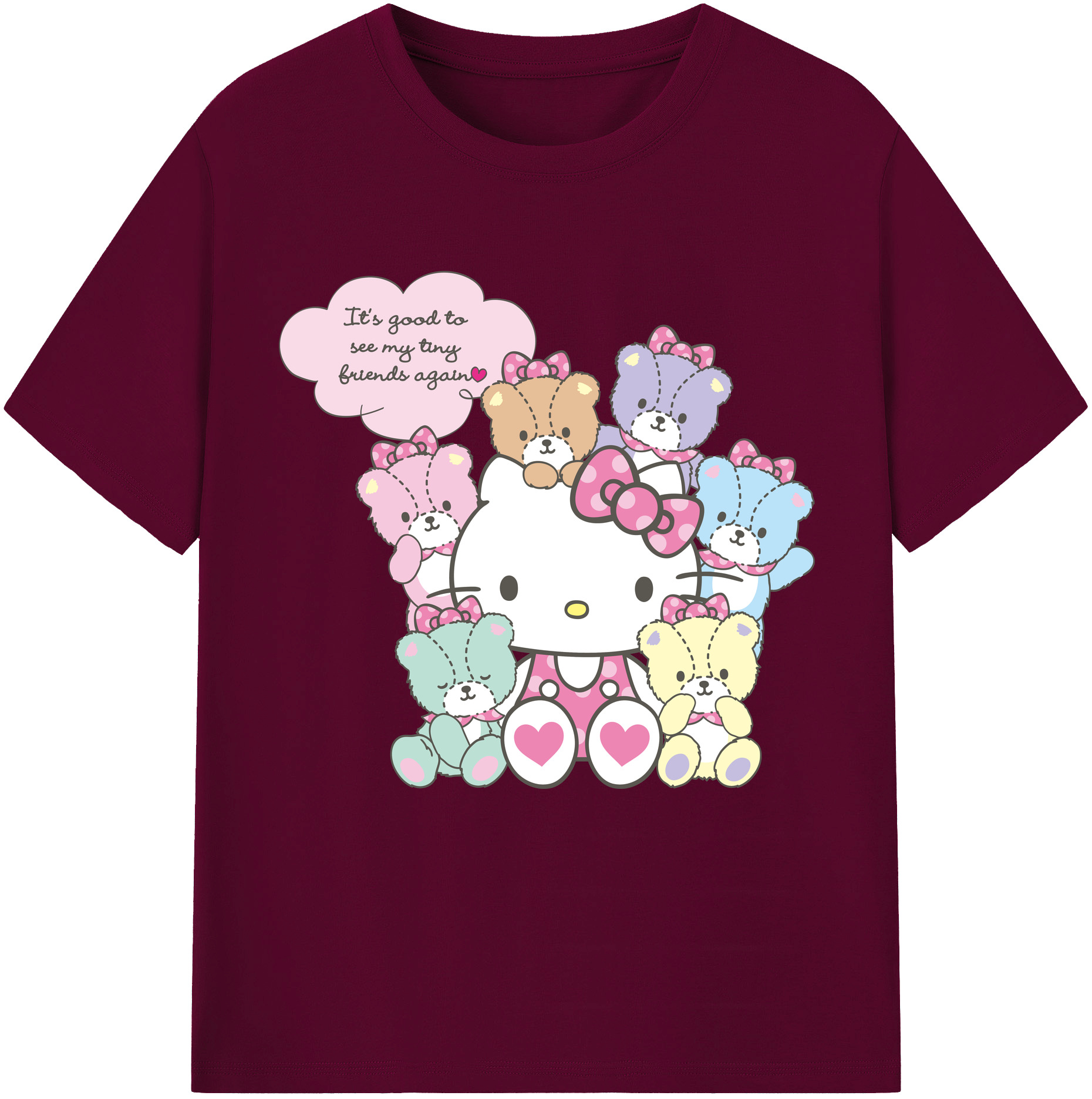 （画像用） Hello Kitty ハローキティ レディースカジュアルプリントTシャツ（綿100％）